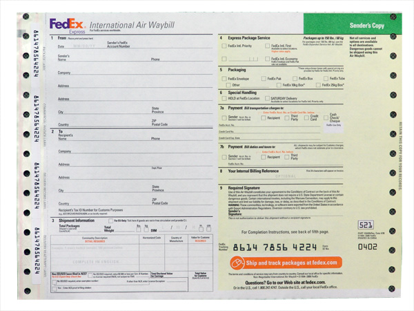 Fedex air waybill